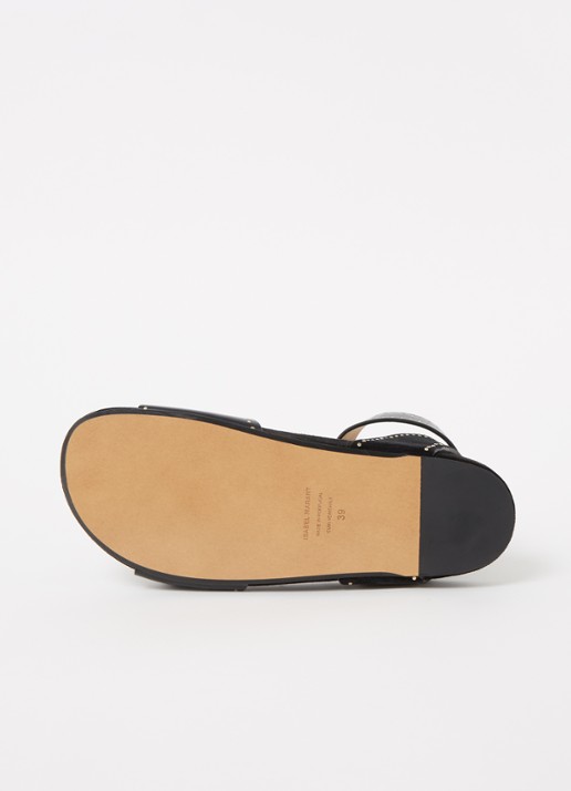 Isabel Marant Layne sandaal van leer en suède met studs - detail 5 zwart