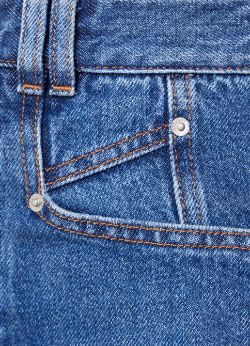 Isabel Marant Lemony high waist wide fit jeans met medium wassing - detail 2 indigo
