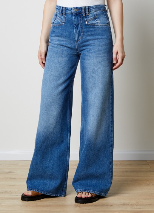 Isabel Marant Lemony high waist wide leg jeans met medium wassing