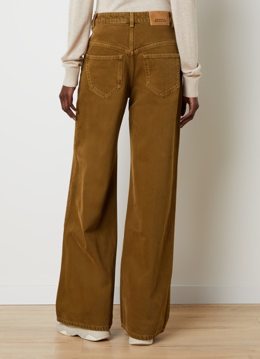 Isabel Marant Lemony high waist wide leg jeans met steekzakken - achterkant 3 brons