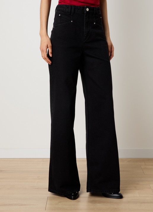 Isabel Marant Lemony high waist wide leg jeans met steekzakken