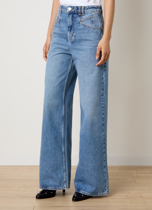 Isabel Marant Lemony high waist wide leg jeans met steekzakken