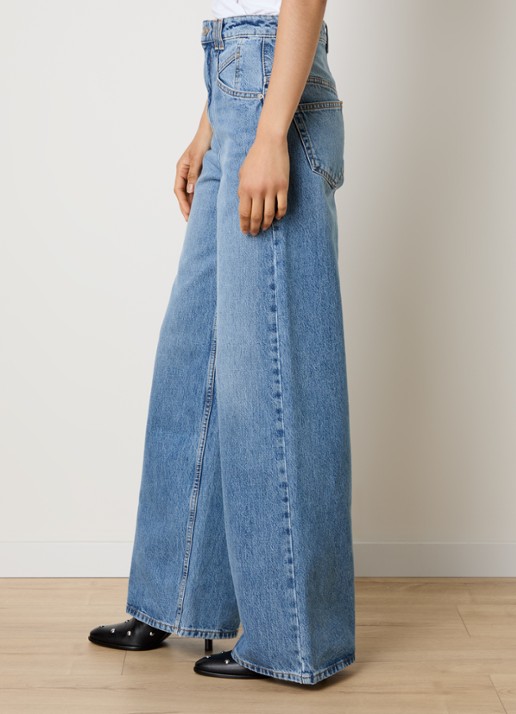 Isabel Marant Lemony high waist wide leg jeans met steekzakken - detail 3 indigo