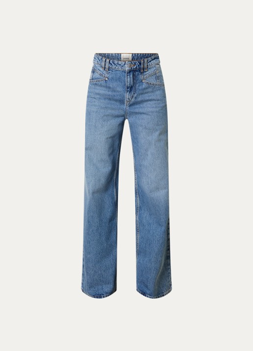 Isabel Marant Lemony high waist wide leg jeans met steekzakken - voorkant 5 indigo
