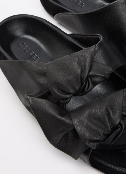 Isabel Marant Lennyo sandaal van lamsleer met strikdetail - detail 6 zwart
