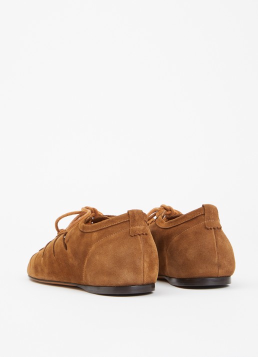 Isabel Marant Leyza sneaker van kalfssuède - achterkant cognac