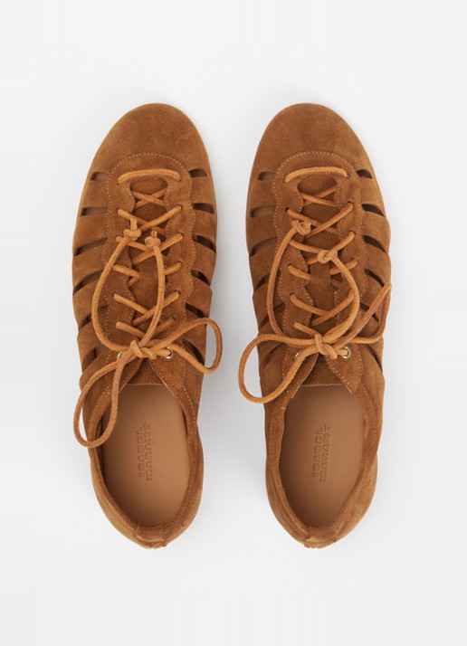 Isabel Marant Leyza sneaker van kalfssuède - detail 5 cognac