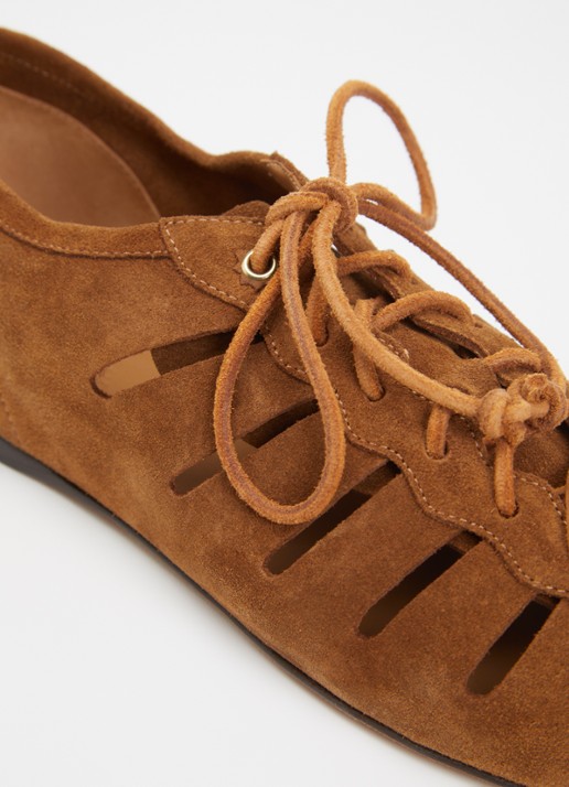 Isabel Marant Leyza sneaker van kalfssuède - detail 7 cognac