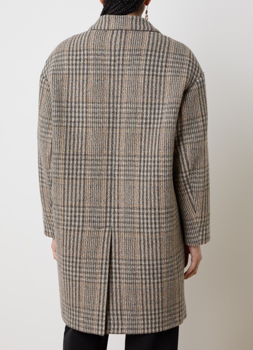 Isabel Marant Limiza mantel van wol met klepzakken - achterkant donkerbeige