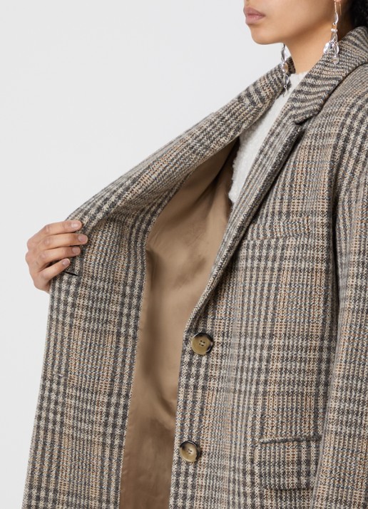 Isabel Marant Limiza mantel van wol met klepzakken - detail 6 donkerbeige