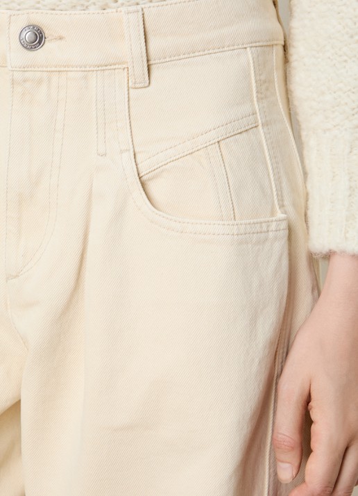 Isabel Marant Lisha high waist tapered jeans met gekleurde wassing - detail 2 beige