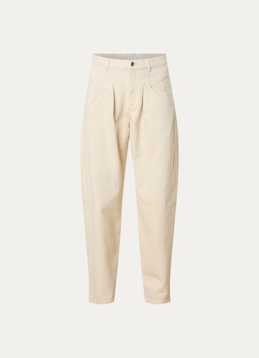 Isabel Marant Lisha high waist tapered jeans met gekleurde wassing - voorkant 4 beige