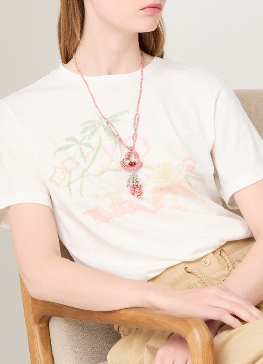 Isabel Marant Lyna kralenketting - voorkant 6 roze