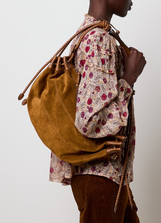 Isabel Marant Maia Medium schoudertas van kalfsleer - voorkant 7 cognac