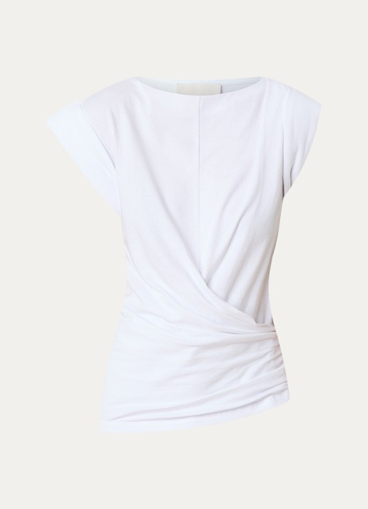 Isabel Marant Maisan top met asymmetrische zoom - voorkant 3 wit