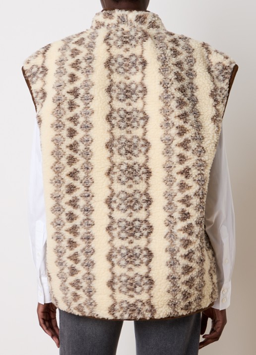 Isabel Marant Maximilia gilet in wolblend met steekzakken - achterkant 6 beige