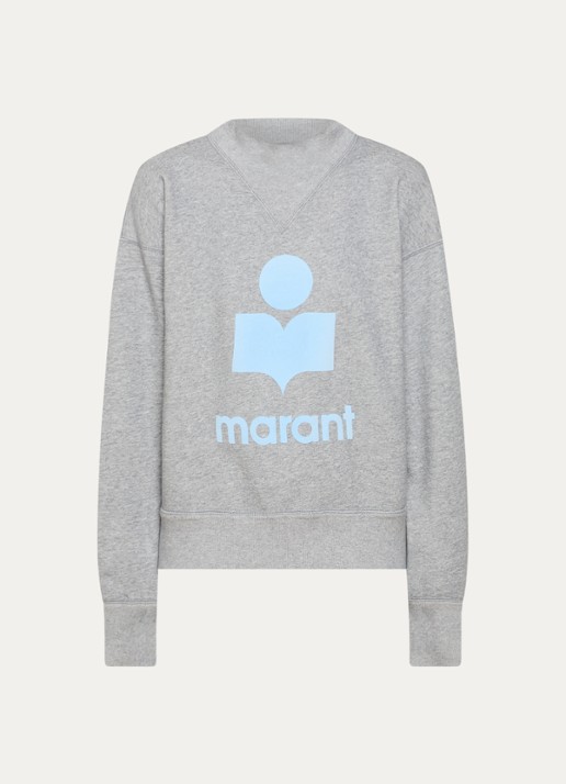Isabel Marant Moby sweater in  katoenblend met flock logoprint