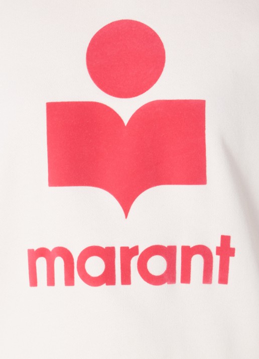Isabel Marant Moby sweater met flock logoprint  - detail 3 lichtroze