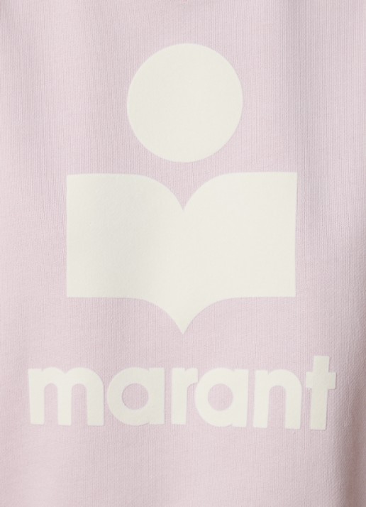 Isabel Marant Moby sweater met flock logoprint  - detail 3 lichtroze