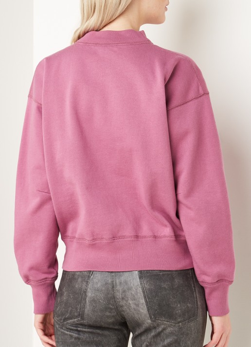 Isabel Marant Moby sweater met flockprint - achterkant 4 roze