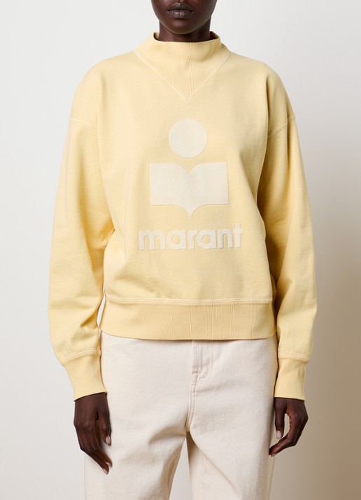 Isabel Marant Moby sweater met opstaande kraag en flock logoprint