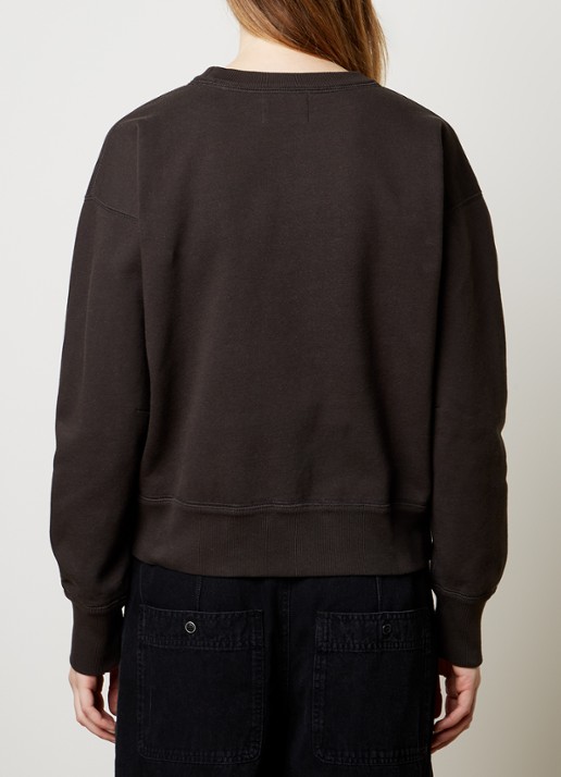 Isabel Marant Mobyli sweater met flock logoprint - achterkant 3 antraciet