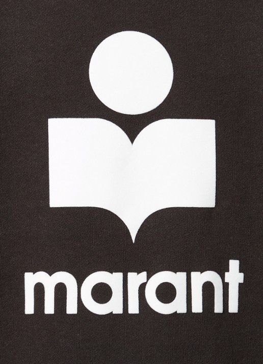 Isabel Marant Mobyli sweater met flock logoprint - detail 2 antraciet