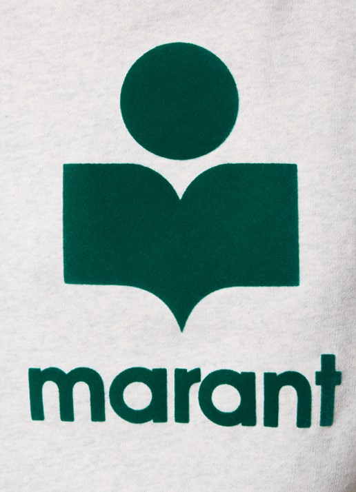 Isabel Marant Mobyli sweater met flock logoprint - detail 2 grijsmele