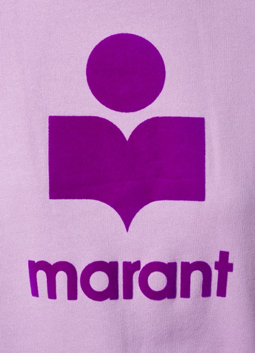 Isabel Marant Mobyli sweater met flock logoprint - detail 5 lila