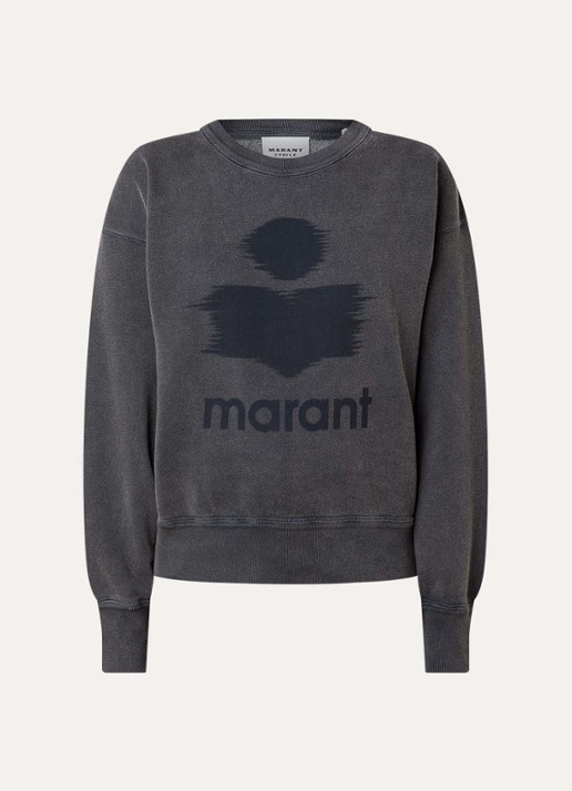 Isabel Marant Mobyli sweater met logoprint - voorkant antraciet
