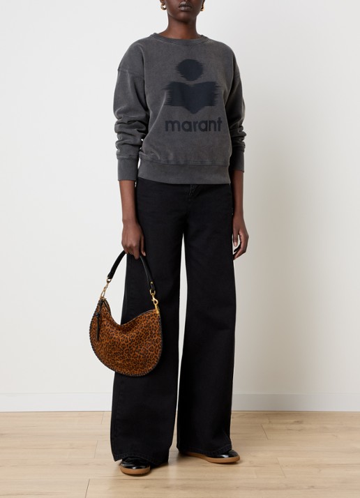 Isabel Marant Mobyli sweater met logoprint - voorkant 2 antraciet