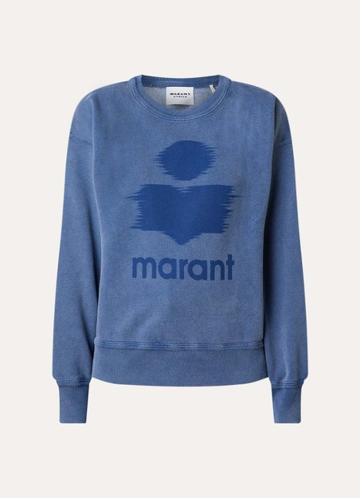 Isabel Marant Mobyli sweater met logoprint - voorkant indigo