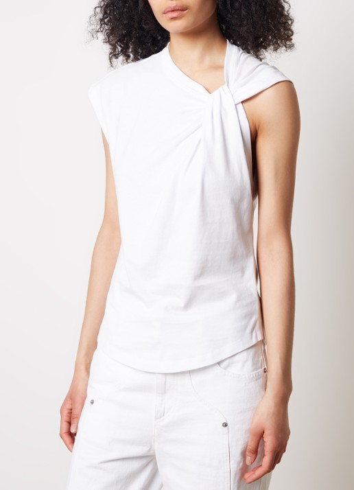 Isabel Marant Nayda top met knoopdetail - detail 3 wit