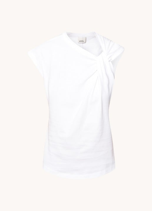 Isabel Marant Nayda top met knoopdetail - voorkant wit