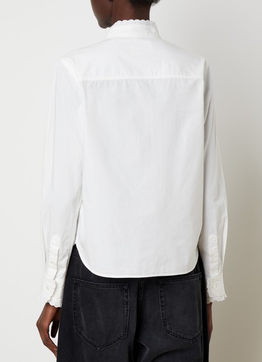 Isabel Marant Nazila blouse met broderie - achterkant wit