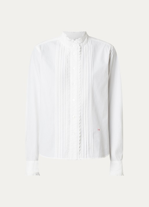 Isabel Marant Nazila blouse met broderie - voorkant 4 wit