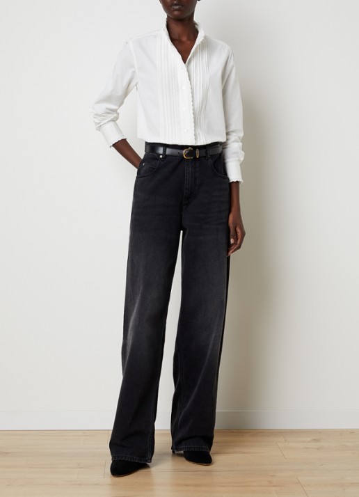 Isabel Marant Nazila blouse met broderie - voorkant 5 wit