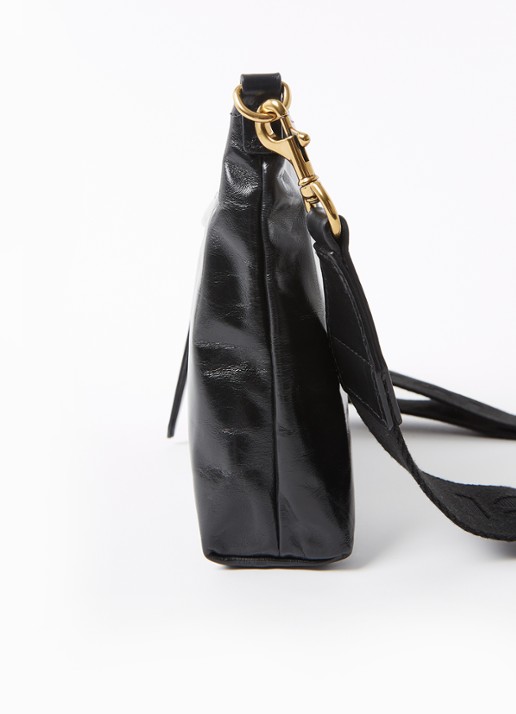 Isabel Marant Nessah clutch van lakleer - detail 2 zwart