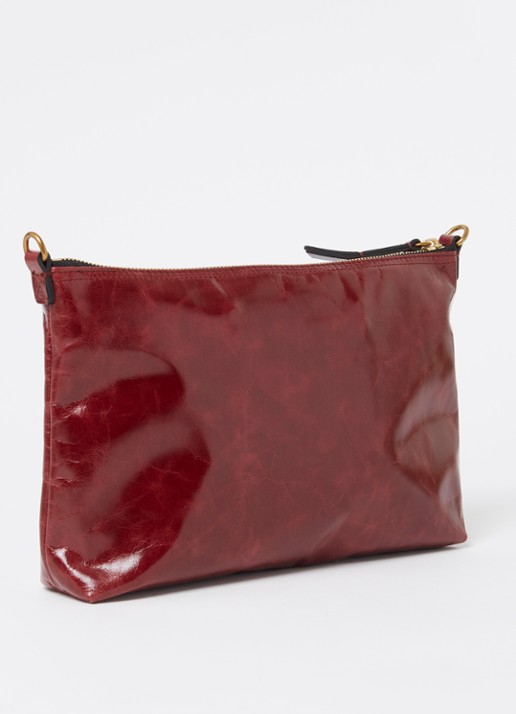 Isabel Marant Nessah clutch van lakleer - achterkant bordeauxrood
