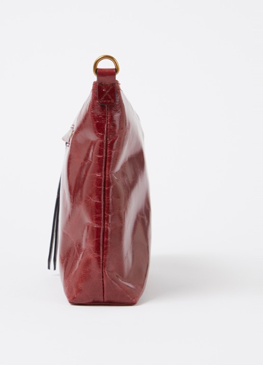 Isabel Marant Nessah clutch van lakleer - detail 6 bordeauxrood