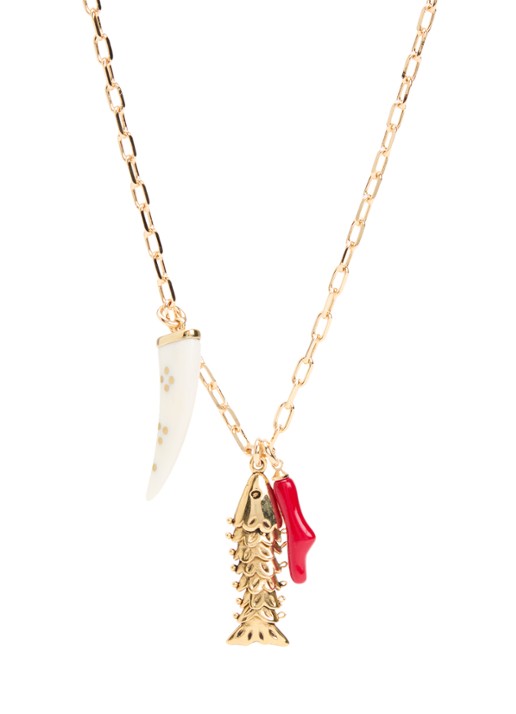 Isabel Marant New River Long ketting met hanger - voorkant goud
