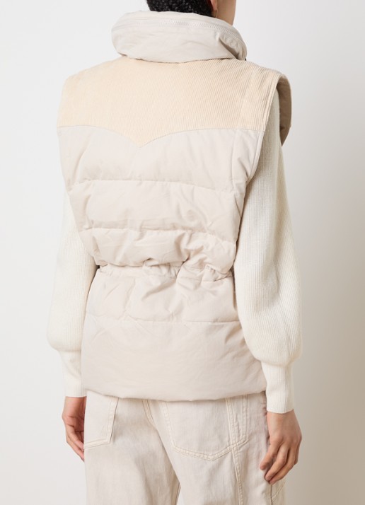 Isabel Marant Olfa bodywarmer met opbergbare capuchon en steekzakken - achterkant 6 creme