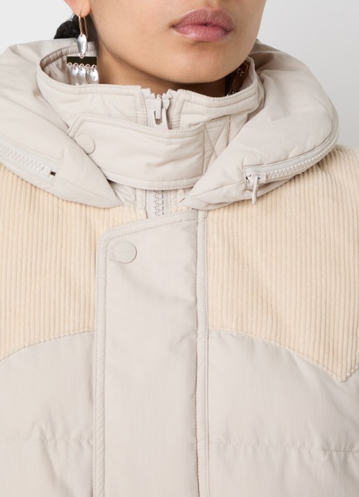 Isabel Marant Olfa bodywarmer met opbergbare capuchon en steekzakken - detail 4 creme