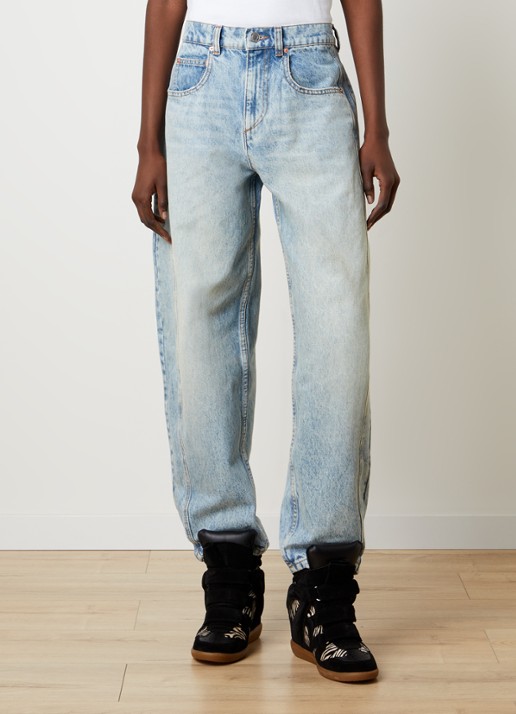 Isabel Marant Oriane mid waist tapered jeans met steekzakken