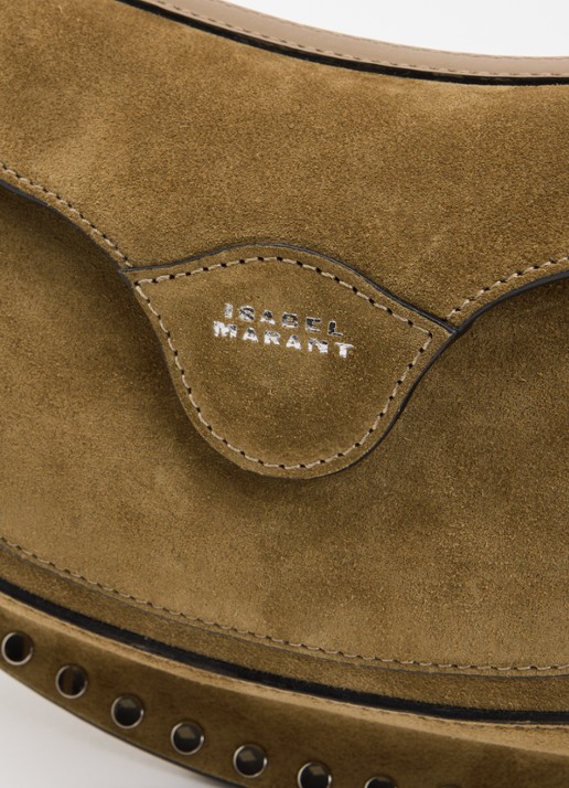 Isabel Marant Oskan Moon Pocket schoudertas van suède met studs en verstelbare schouderriem - detail 5 olijfgroen