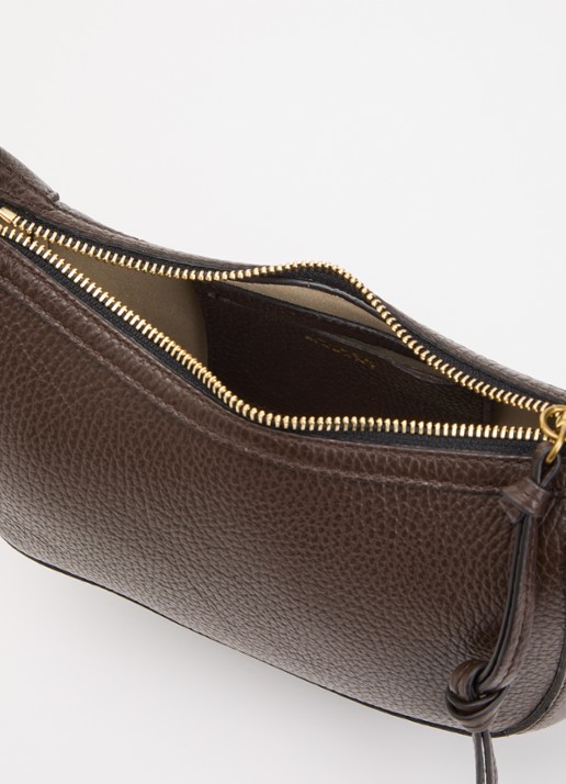 Isabel Marant Oskan Moon schoudertas van leer met studs en verstelbare schouderriem - detail 2 donkerbruin