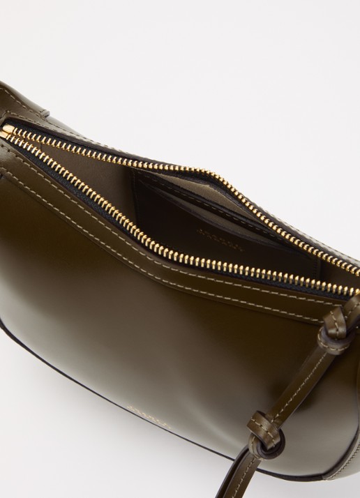 Isabel Marant Oskan Moon schoudertas van leer met studs en verstelbare schouderriem - detail 2 donkerbruin