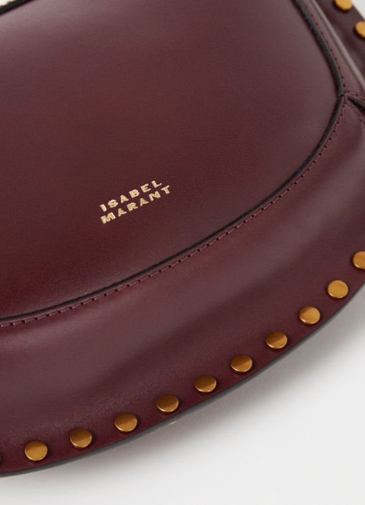 Isabel Marant Oskan Moon schoudertas van leer met studs - detail 7 bordeauxrood
