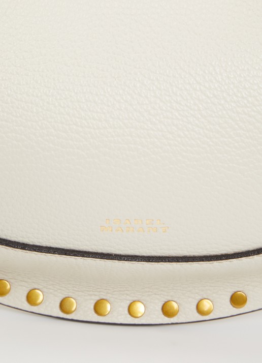 Isabel Marant Oskan Moon schoudertas van leer met studs - detail 3 gebroken wit