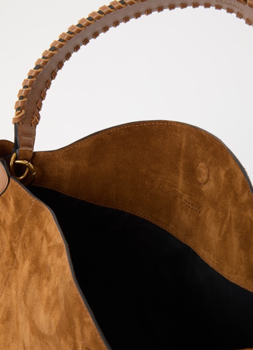Isabel Marant Oskan schoudertas van kalfssuède met uitneembaar etui - detail 4 cognac
